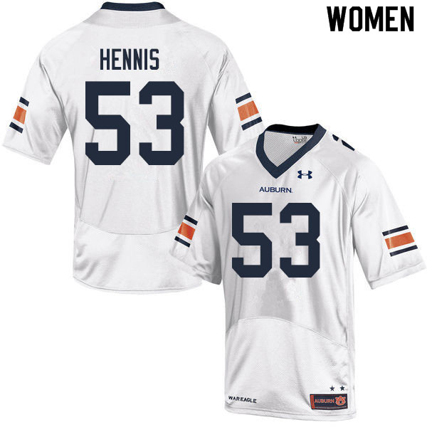 Women #53 Sawyer Hennis Auburn Tigers College Football Jerseys Sale-White